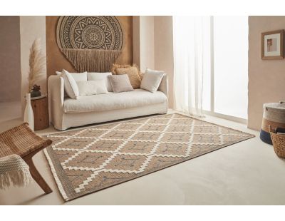 Tapis intérieur extérieur aspect jute bleu Tijuana 9041 (180 x 67 cm)