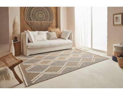 Tapis intérieur extérieur aspect jute bleu Tijuana 9048 (170 x 120 cm)