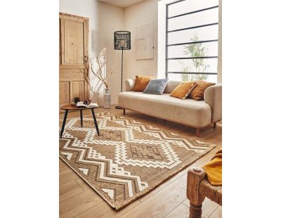 Tapis intérieur extérieur aspect jute marron Tijuana 9054 (180 x 67 cm)