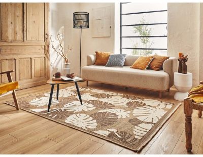 Tapis intérieur extérieur aspect jute marron Tijuana 9062 (180 x 67 cm)