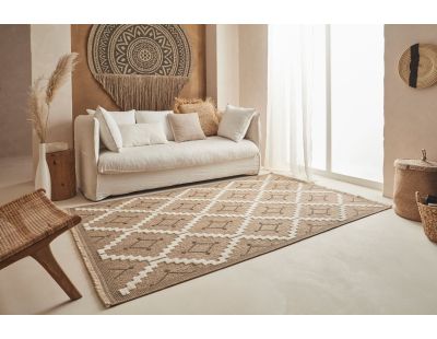 Tapis intérieur extérieur aspect jute marron Tijuana 9041 (90 x 67 cm)