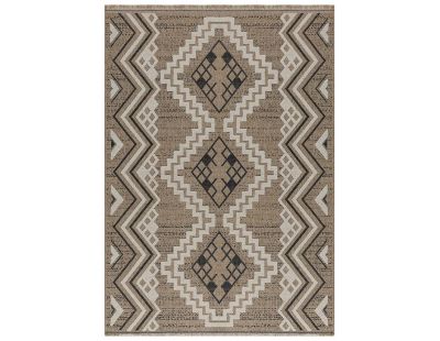 Tapis intérieur extérieur aspect jute noire Tijuana 9054 (180 x 67 cm)