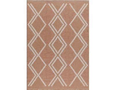 Tapis intérieur extérieur aspect jute terracotta Tijuana 9048 (90 x 67 cm)