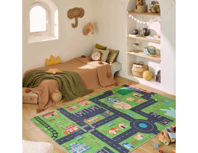 Tapis intérieur à poils courts Alix 738 vert (120 x 160 cm)