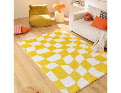 Tapis intérieur à poils longs Swing 383 jaune (80 x 140 cm)