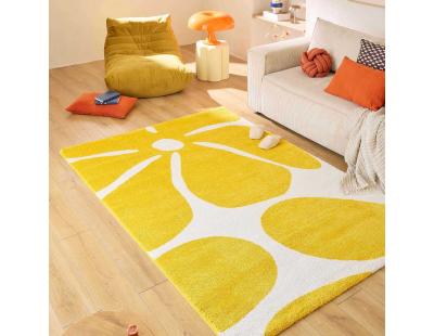 Tapis intérieur à poils longs Swing 385 jaune (80 x 140 cm)