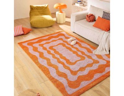 Tapis intérieur à poils longs Swing 382 orange (80 x 140 cm)