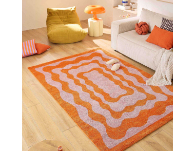 Tapis intérieur à poils longs Swing 382 orange (160 x 230 cm)