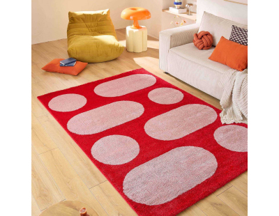 Tapis intérieur à poils longs Swing 381 rouge (80 x 140 cm)