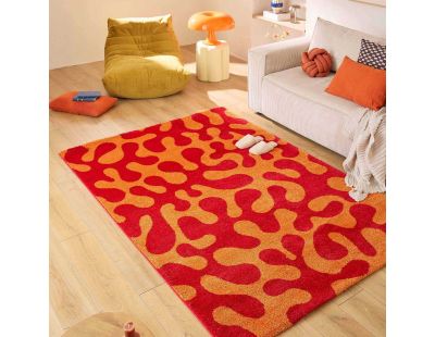 Tapis intérieur à poils longs Swing 384 rouge (200 x 280 cm)