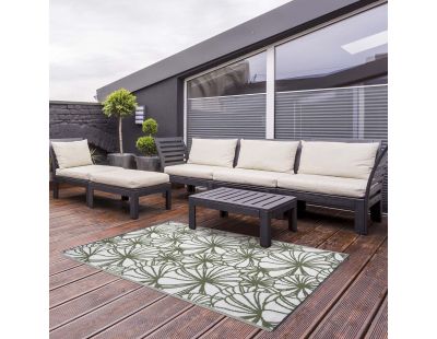 Grand tapis de jardin réversible 242,5 x 150 cm (Motif floral)