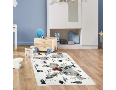 Tapis jeu enfant en coton 140x70 cm (Mappemonde)