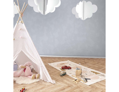 Tapis jeu enfant en coton 140x70 cm (Marelle girly)