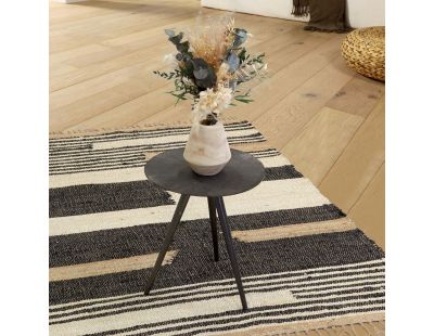 Tapis en jute naturel et coton naturel et teinté Ethnique (Naturel et noir - 120 x 180 cm)