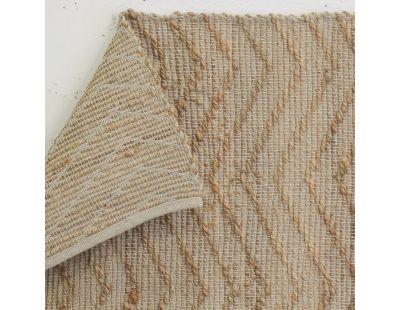 Tapis en jute et coton naturels Zig-zag (Naturel - 160 x 230 cm)