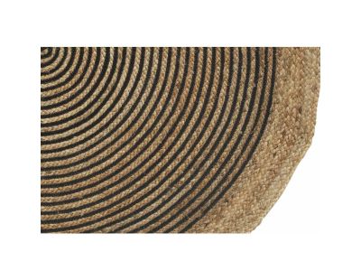 Tapis en jute et coton noir (Diamètre 150cm)