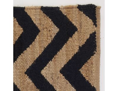 Tapis en jute naturel et noir graphique