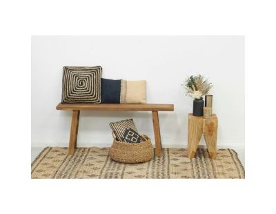 Tapis rectangulaire en jute naturelle et teintée