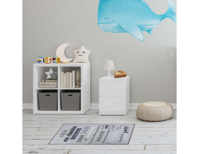 Tapis règles de la chambre enfant 60x90 cm (Little héros - gris)