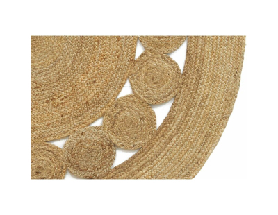 Tapis rond en jute naturelle ajourée (Diamètre 120 cm)