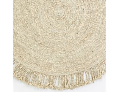 Tapis rond en jute avec franges