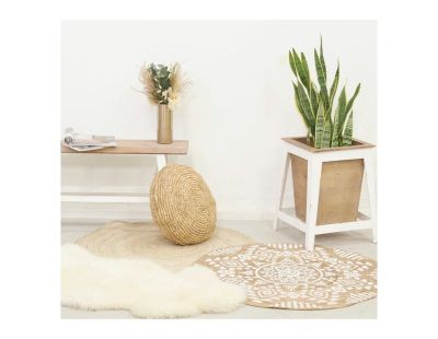 Tapis rond en jute naturel tressé (Ø 90 cm)