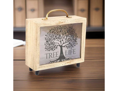 Tirelire valisette Tree of life 21 x 20 cm