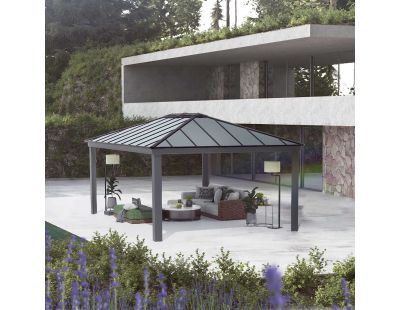 Tonnelle de jardin en aluminium et polycarbonate Dallas (6.11 x 4.25 m)