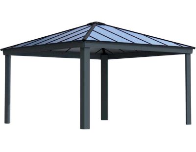 Tonnelle de jardin en aluminium et polycarbonate Dallas (4.25 x 4.25 m)