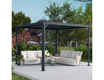 Tonnelle de jardin en aluminium et polycarbonate Milano (3 x 3 m)