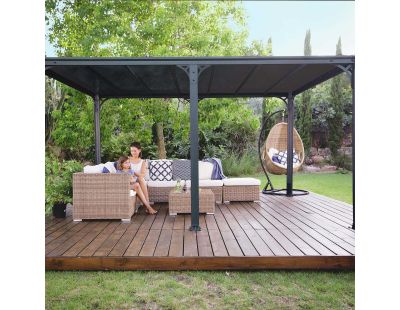 Tonnelle de jardin en aluminium et polycarbonate Milano (3 x 4.3 m)