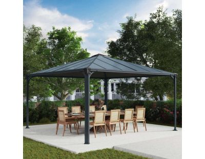 Tonnelle de jardin en aluminium et polycarbonate Palermo (4.3 x 4.3 m)