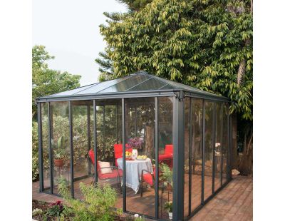 Tonnelle de jardin fermée en aluminium et polycarbonate Ledro (13m²)