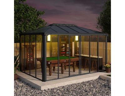 Tonnelle de jardin fermée en aluminium et polycarbonate Ledro (12.7m²)