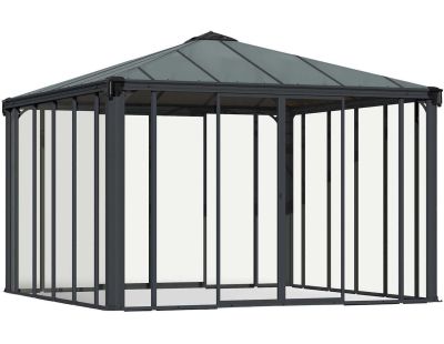 Tonnelle de jardin fermée en aluminium et polycarbonate Ledro (13m²)