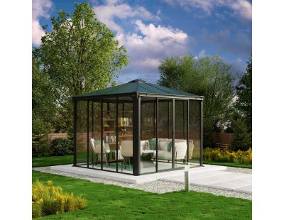 Tonnelle de jardin fermée en aluminium et polycarbonate Ledro (8.7m²)