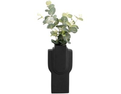 Vase en céramique Art rectangles 23 cm (Noir)