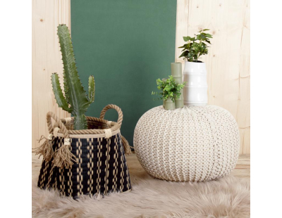 Vase céramique blanc design bambou