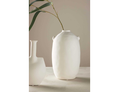 Vase en grès Madi (Blanc cassé)