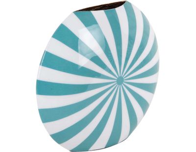 Vase en métal Candy Swirl (Turquoise, Blanc)