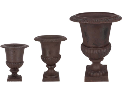 Vase Médicis en fonte (Lot de 3)