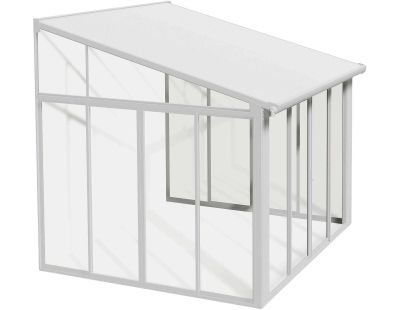 Véranda en aluminium blanc et polycarbonate SanRemo (9.2m²)