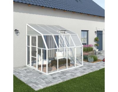 Véranda en aluminium blanc et polycarbonate Sun Room II (6.7m²)