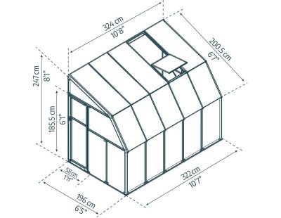 Véranda en aluminium blanc et polycarbonate Sun Room (6.5m²)