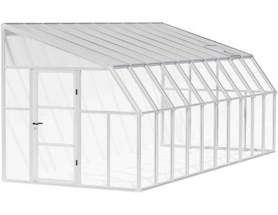 Véranda en aluminium blanc et polycarbonate Sun Room II (16.2m²)