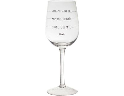 Verre à vin avec inscription Humour (Humeur du jour)