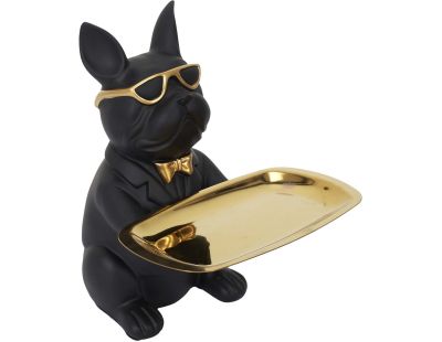 Vide poche déco bouledogue cool assis (Noir et doré)