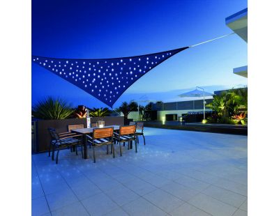 Voile d'ombrage avec leds intégrées Ciel étoilé (Triangulaire 3.6 m)