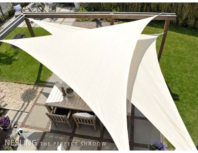 Voile d'ombrage triangulaire Coolfit crème porcelaine (4 x 4 x 5,7 m)