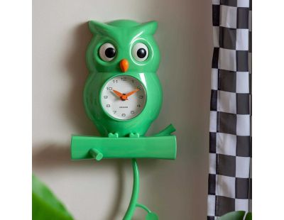 Wall Clock Owl Pendulum (Vert)